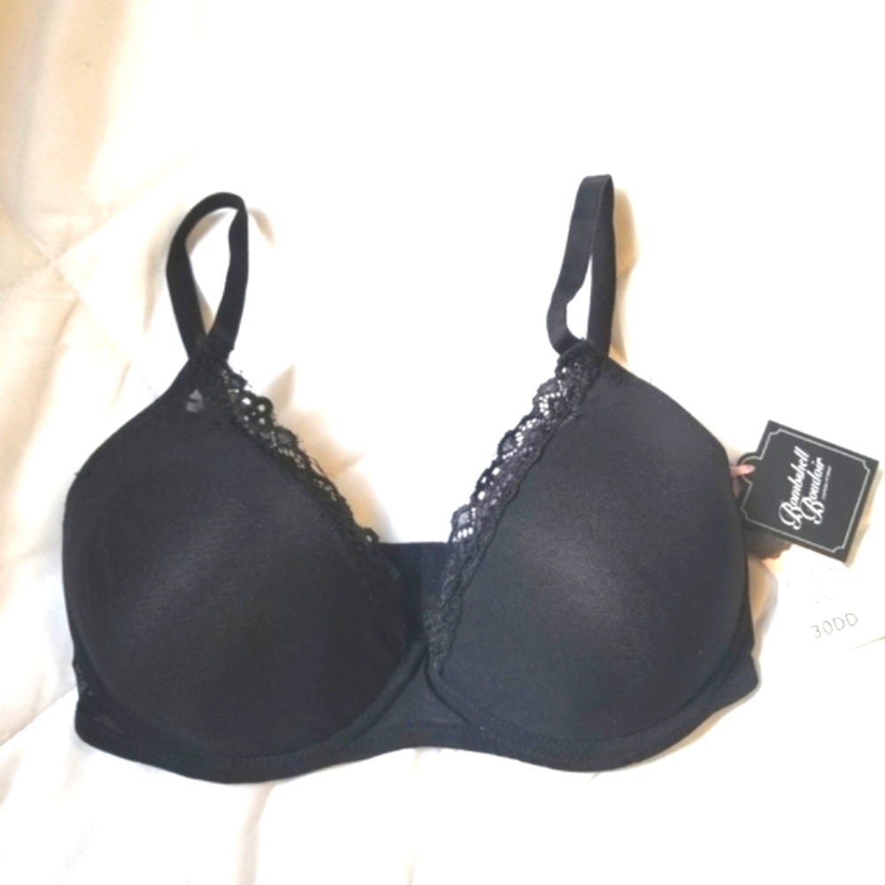 New Bombshell Boudoir Black Luxury Bra 30DD